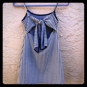 TOPSHOP Gingham Mini Dress with Bow size 2 (US)